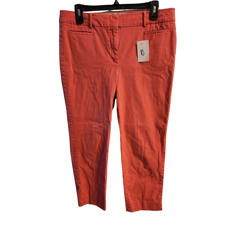 Women's Talbots Salmon Colored The Perfect Crop Casual Pants Sz 10 Pockets